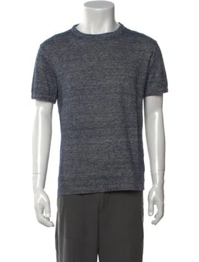 Pre-owned Officine Generale Crew Neck Short Sleeve T-shirt In Blue