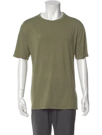 Pre-owned Officine Generale Crew Neck Short Sleeve T-shirt In Green