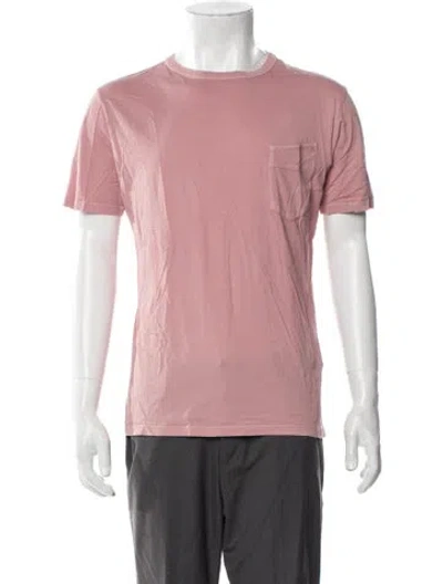 Pre-owned Officine Generale Crew Neck Short Sleeve T-shirt In Pink