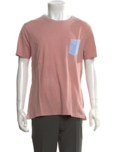 Pre-owned Officine Generale Crew Neck Short Sleeve T-shirt In Pink