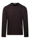 Officine Generale Crew-neck Sweater In Brown