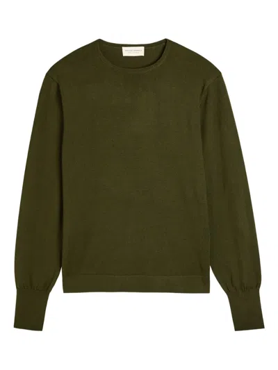 Officine Generale Crew-neck Sweater In Green