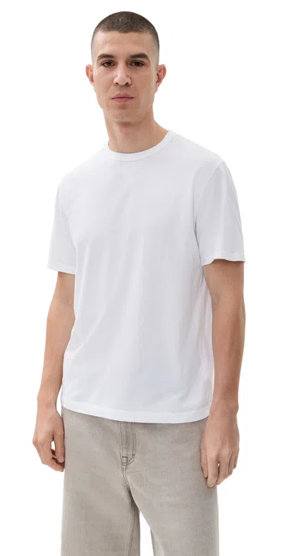 Officine Generale Crew Neck Tee Optical White In Neutral