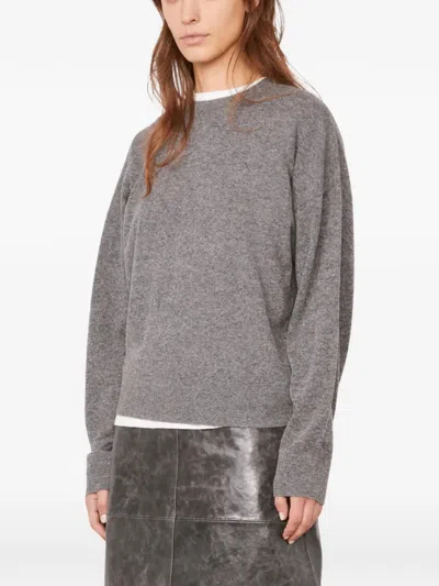 Officine Generale Crew-neck Long-sleeve Sweater In Gray