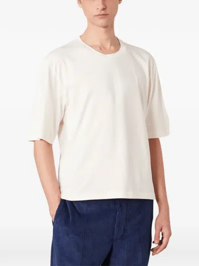 Officine Generale Crew-neck Short-sleeves T-shirt In Neutral