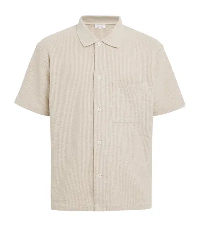 Officine Generale Crochet Button-up Shirt In Ivory