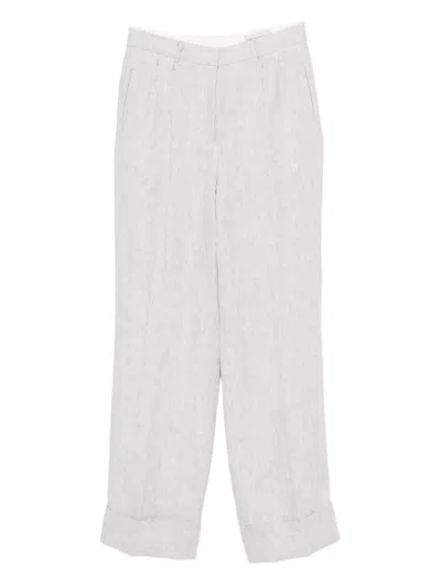 Officine Generale Cuffed Trousers In White