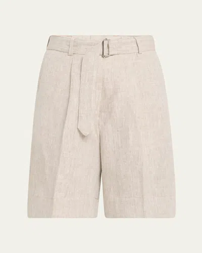 Officine Generale Dalva Belted Linen Shorts
