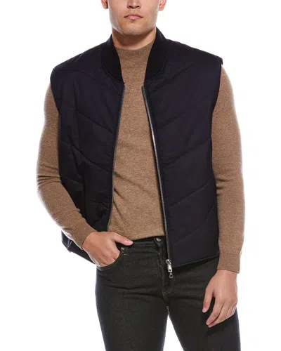Officine Generale Damien Wool-blend Vest In Blue