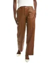 Officine Generale Daphne Leather Pant In Brown