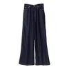Officine Generale Dark Indigo Mid Waisted Wide Leg Jeans In Black