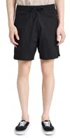 Officine Generale Dony Cotton-poplin Drawstring Shorts In Black
