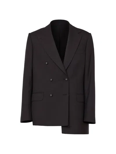 Officine Generale Double-breasted Blazer In Black