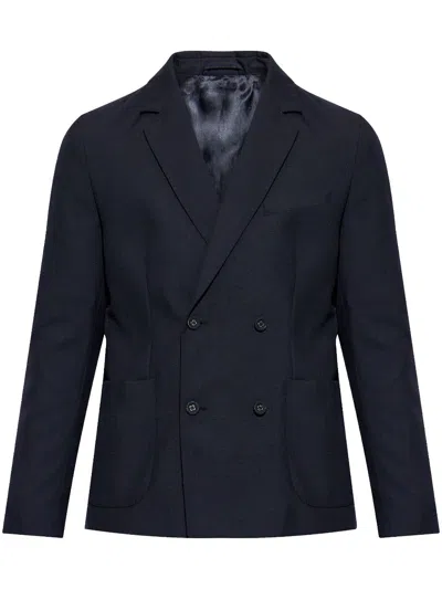 Officine Generale Long-sleeved Suit Coat In Black