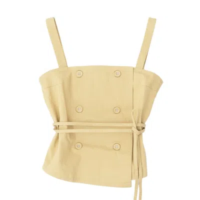Officine Generale Double-breasted Strap Top With Asymmetrical Hem