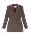 Officine Generale Double-breasted Corduroy Jacket In Brown