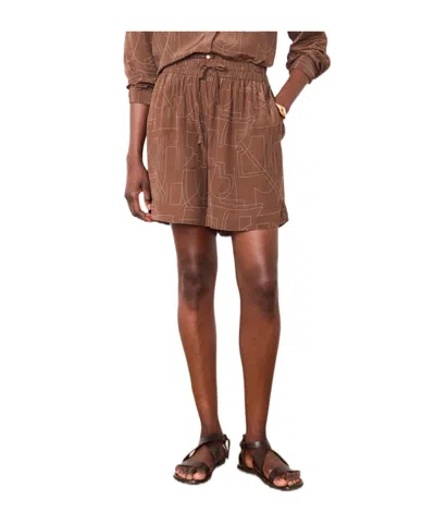 Officine Generale Drawstring Shorts In Brown