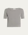 Officine Generale Edmee Ribbed Tee In Gray