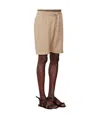 Officine Generale Bermuda Shorts With Elastic Waistband And Adjustable Drawstring In Khaki