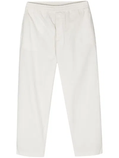 Officine Generale Elasticated-waist Tapered Trousers In Neutrals