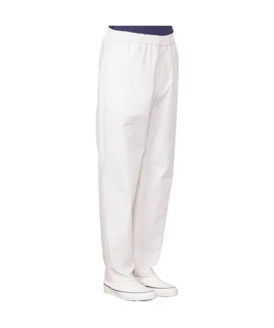 Officine Generale Elasticated-waist Tapered Trousers In White