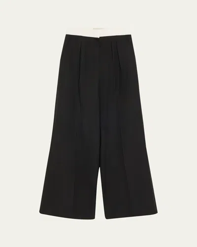 Officine Generale Elia Italian Wool Pants In Black