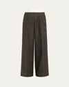Officine Generale Elia Plaid Italian Wool Trousers In Brown