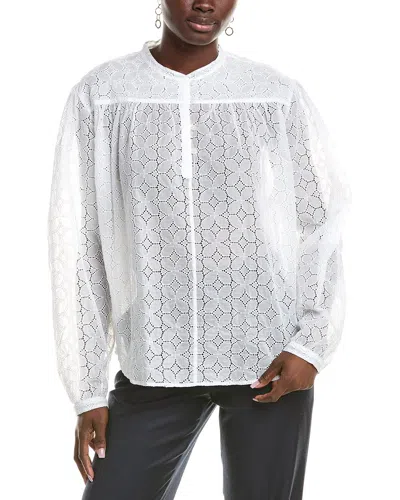Officine Generale Elisa Lace Voile Blouse In White