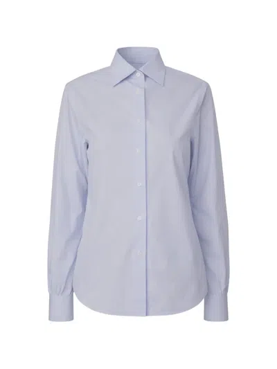 Officine Generale Ella Buttoned Shirt In Blue