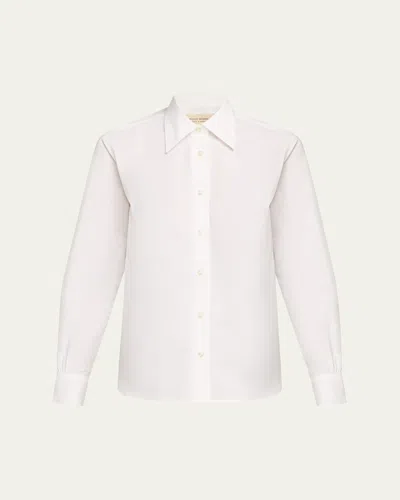 Officine Generale Ella Long-sleeve Cotton Poplin Shirt In White