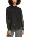 Officine Generale Ella Seersucker Shirt In Black