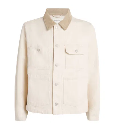 Officine Generale Elvir Denim Jacket In Ivory