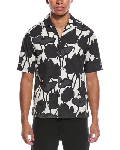 Officine Generale Eren Printed Shirt In Black