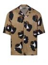 Officine Generale Short-sleeve Leopard Print Shirt In Neutrals