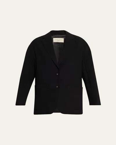 Officine Generale Erena Wrinkled Voile Jacket In Black