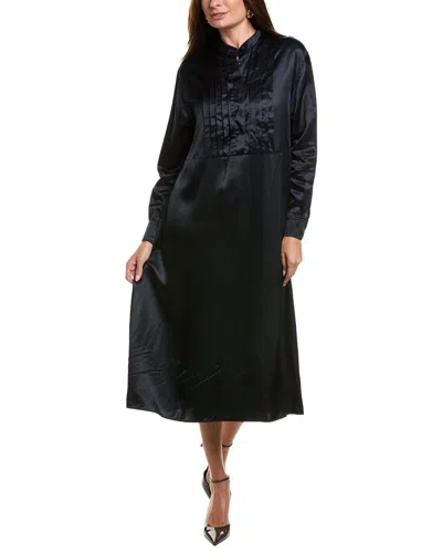 Officine Generale Esmee Satin Dress In Blue