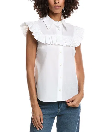 Officine Generale Ethel Poplin Top In White