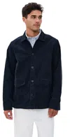 Officine Generale Ezel Garment Dye Cotton Corduroy Jacket Dark Navy In Blue