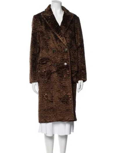 Pre-owned Officine Generale Faux Fur Fur Coat In Brown