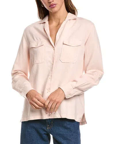Officine Generale Fily Pigment-dyed Linen-blend Shirt In Pink