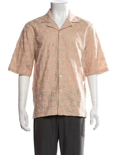 Pre-owned Officine Generale Floral Print Short Sleeve Shirt In Neutrals