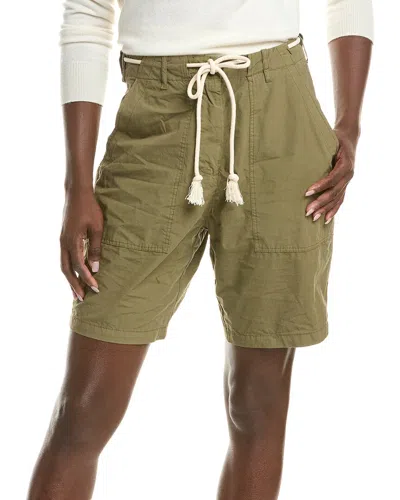 Officine Generale France Garment-dyed Short In Green