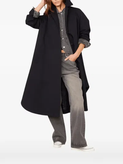 Officine Generale Freya Single-breasted Wool Coat In Black