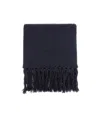 Officine Generale Fringed Wool Scarf In Black