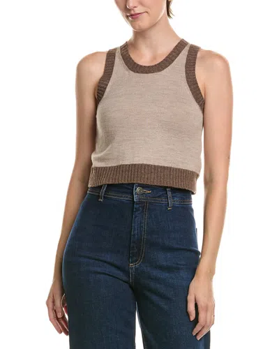 Officine Generale Gabriela Wool Tank Sweater In Brown