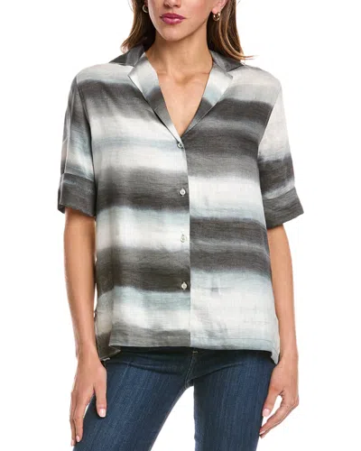 Officine Generale Gaetane Linen-blend Shirt In Grey