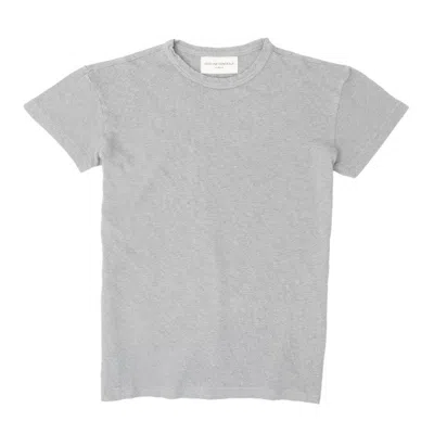 Officine Generale Garment Dyed Short Sleeve Crew Neck Tee In Gray