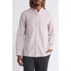 Officine Generale Officine Générale Gaston Rustic Stripe Button-up Shirt In Ecru/ Sunset Berry