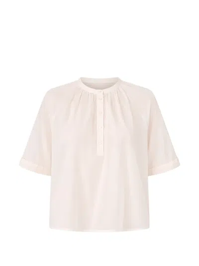 Officine Generale Gathered Short-sleeve Blouse In Multi