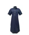 Officine Generale Georgina Dress In Night Sky / Ecru